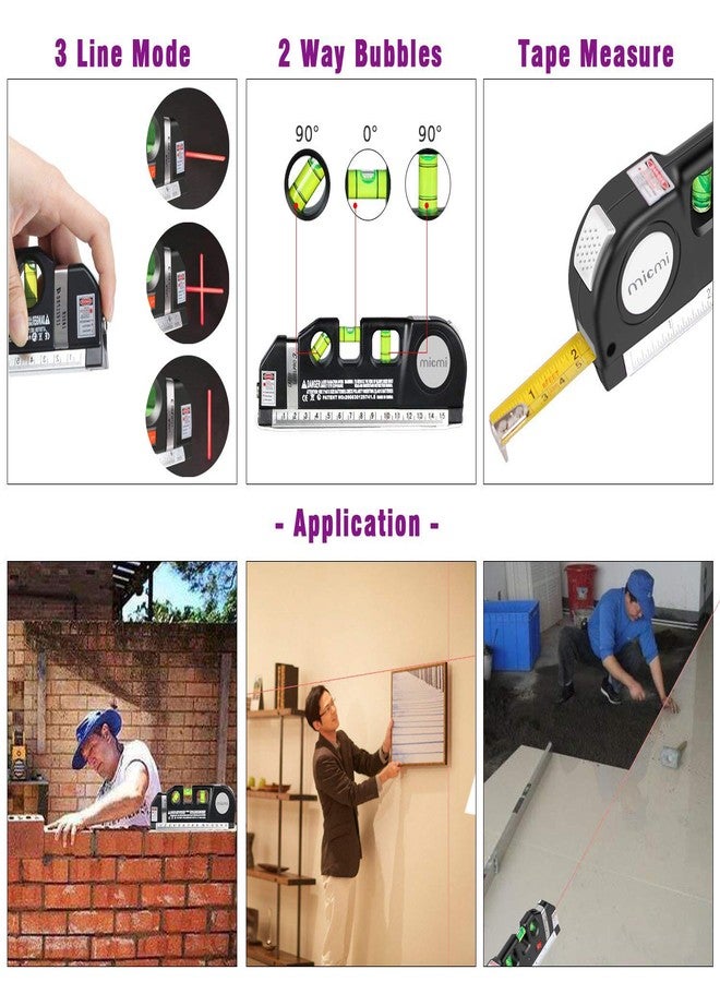 micmi Laser Level, Multipurpose Laser Tape Measure Line 8ft+ Tape Measure Ruler Adjusted Standard and Metric Rulers Update Batteries MICMI - Image 5